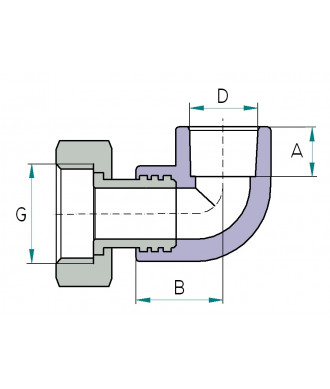 На фото Hi-Therm PP-R elbow 90° with union nut